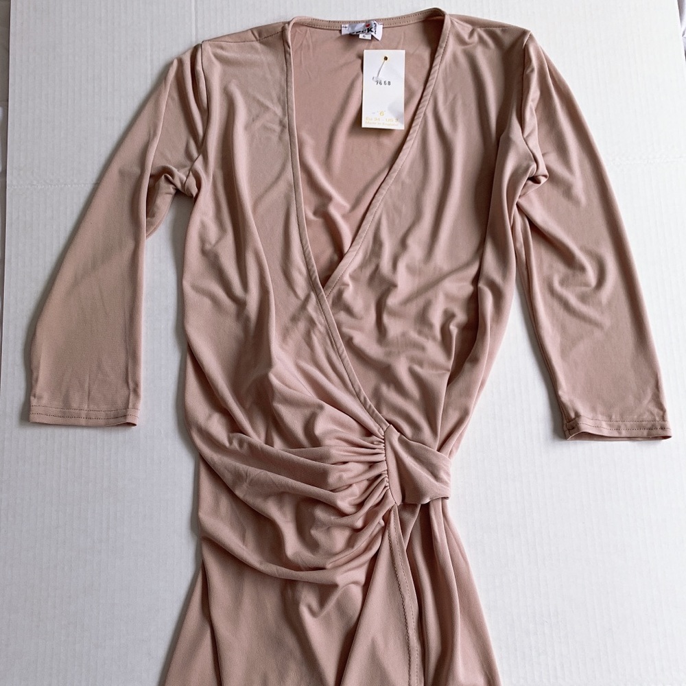 ZACK - mauve/ blush wrap dress, size 2 petites